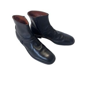 VTG ET Wright Men's Black Leather Breather Boots Zip-Up size 13A Narrow 600469